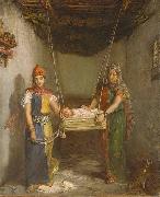 Theodore Chasseriau Scene in the Jewish Quarter of Constantine oil painting